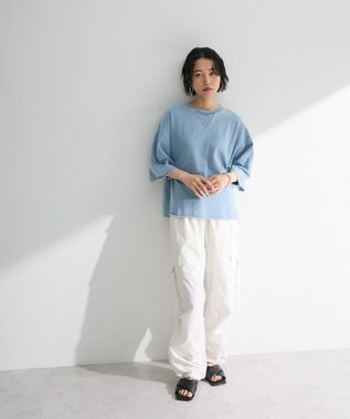 Green Parks ・ＤＯＵＢＬＥ　ＦＬＡＧＳ　７分袖スウェット Blue