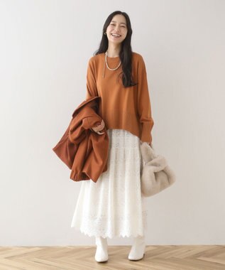 Green Parks ニットフード付きウーリーブルゾン Camel