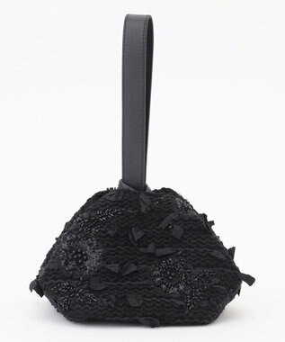 自由区 【カトリエムブーケ】Tweed a fleurs et rubans     ミニバッグ ブラック