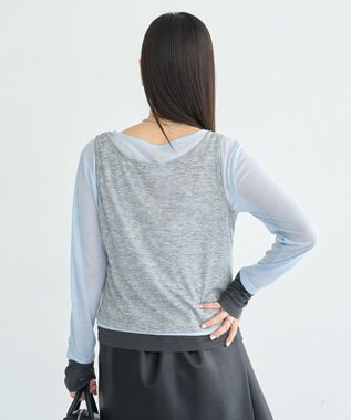 earth music&ecology SET2点ハイショクシアータンクトップ+ロンT Gray Mixture