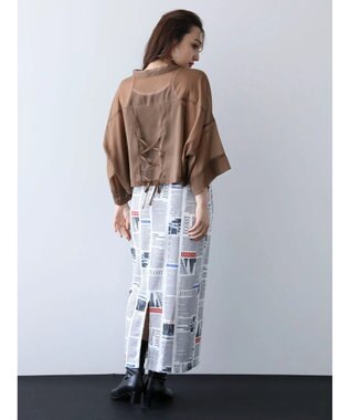 Green Parks ＥＧＯＩＳＴ　マガジンプリントスカート Off White