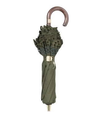 MOONBAT 【遮光/晴雨兼用日傘】POLO RALPH LAUREN（ポロラルフローレン） 折りたたみ日傘 エンブフリル 遮熱 UV カーキー