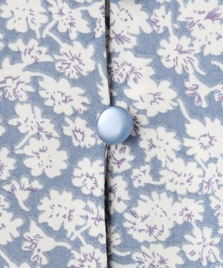 Feroux 【洗える】フラワープリントドロスト ワンピース スカイブルー系