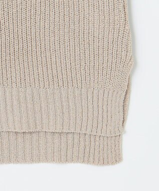 ANY Vネックラメニットベスト ライトベージュ×シルバーラメ