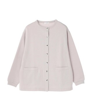 Green Parks 裏起毛ミディ丈ドットボタンカーディガン Light Gray