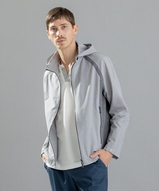 JOSEPH HOMME クールドッツストレッチ　フードブルゾン ライトグレー系
