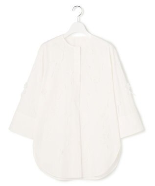 23区 【GOLD LABEL】エンブロイダリータイプライター ブラウス ホワイト系