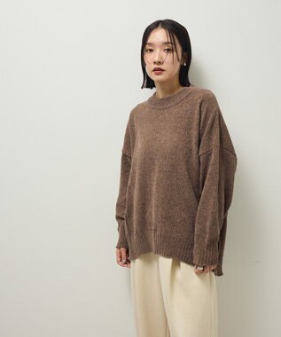 Green Parks リラックスモールニットチュニック Brown