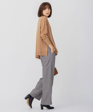 23区 【洗える】セミウーステッドウール モックネック ニット キャメル系