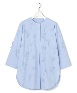 23区 【GOLD LABEL】エンブロイダリータイプライター ブラウス サックス系