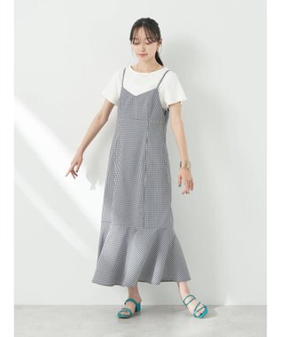 earth music&ecology チェックマーメイドキャミワンピース Black