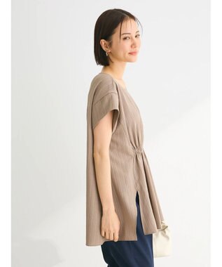 Green Parks 変形ストライプジャガードチュニック Mocha