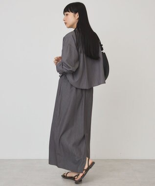 AMERICAN HOLIC 【2点セット・マルチ機能】タイトスカート+ショート丈シャツ Stripe Gray