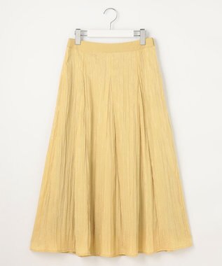 J.PRESS LADIES 【洗える】リンクルリッド フレアー スカート イエロー系