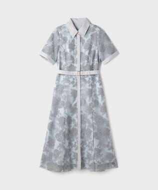 GRACE CONTINENTAL フラワーコード刺繍ワンピース グレー
