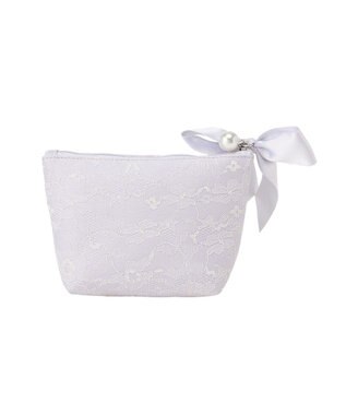 Maison de FLEUR ブルーマニアリボンポーチ Grayish Blue