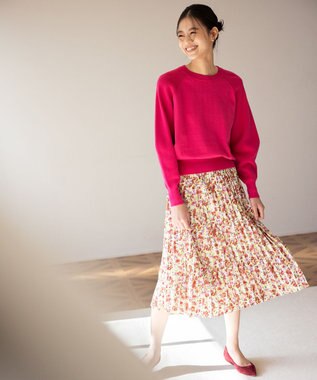 組曲 【選べる8色展開・春まで使える！】バックレースカラー ニット ラズベリー系