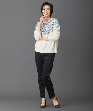 J.PRESS LADIES S 【洗える】AIRDUROYストレッチ パンツ グレー系