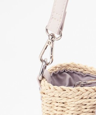 LA BAGAGERIE 【maison vert】 【ペーパー素材・多収納】リボンハンドル2WAYかごバッグ ライトグレー