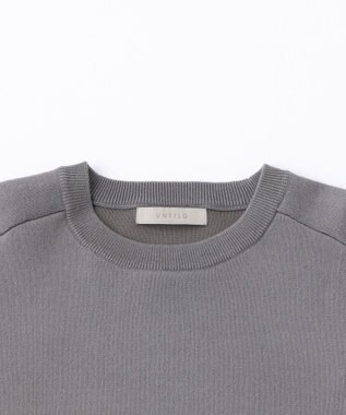 UNFILO MENS 【新色追加】スウェットライク クルーニット [24年秋冬商品] グレー