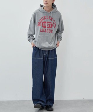 CRAFT STANDARD BOUTIQUE 【ユニセックス】裏毛プリントパーカー Gray Mixture