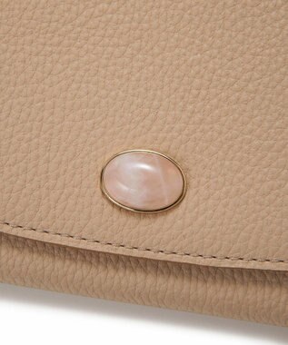 TOPKAPI 【TOPKAPI】gemdrops ジェムドロップ ミニエンボスレザー 天然石 長財布 ピンクベージュ