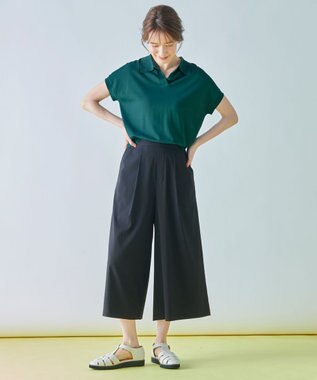 ANY 【ウエストゴム】清涼リラックスクロップドパンツ ブラック