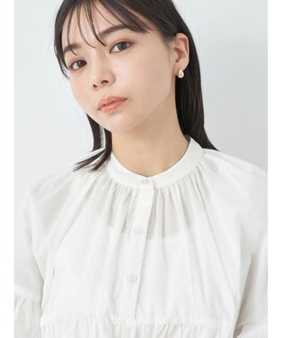 earth music&ecology コットンボイルボリュームブラウス Off White