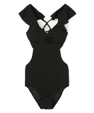 San-ai Resort（三愛水着楽園） フリルワンピース水着　9M　【San-ai Resort（サンアイリゾート）】 ブラック