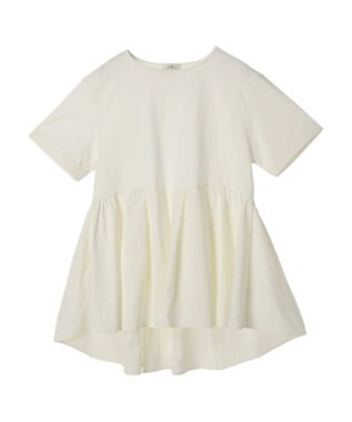 earth music&ecology 異素材チュニックカットソー Off White