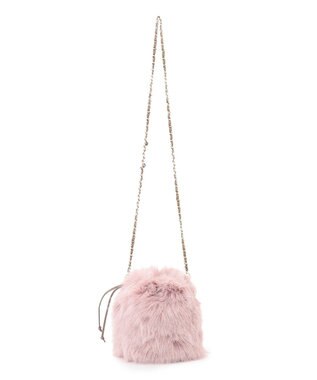 23区 【見上愛さん着用】フェイクファー チャーム バッグ ピンク系