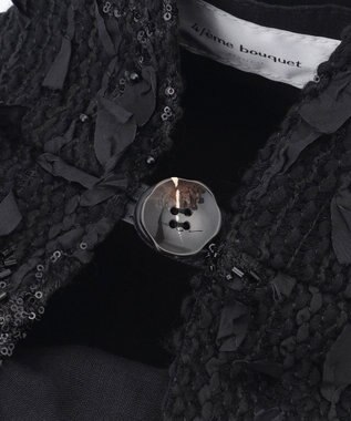 自由区 【カトリエムブーケ】Tweed a fleurs et rubans     ミニバッグ ブラック