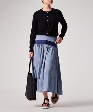 Paul Smith ウィメンズ アセテート ギャザースカート グレイッシュブルー