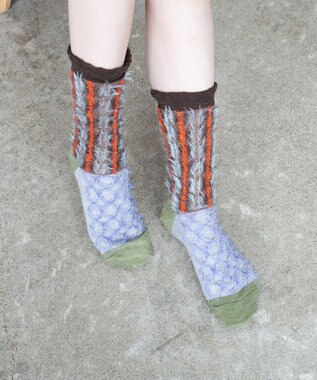 COQ BAMBI DOTS リバーシブルファーソックス