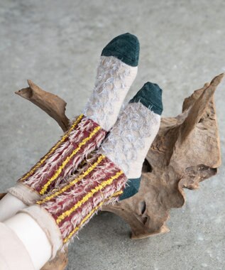 COQ BAMBI DOTS リバーシブルファーソックス