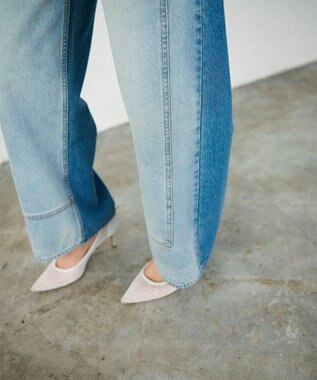 GRACE CONTINENTAL ラップデニムパンツ バイカラー