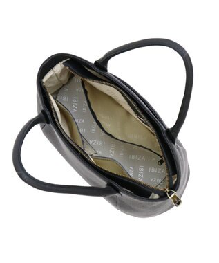 IBIZA 牛革　ハンドバッグ（ワイドサイズ） 黒