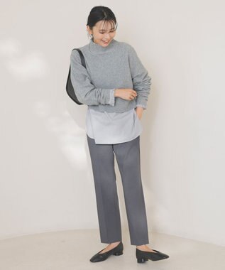 UNFILO ふわふわニット クロップドハイネック グレー