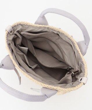 LA BAGAGERIE 【maison vert】 【ペーパー素材・多収納】リボンハンドル2WAYかごバッグ ライトグレー