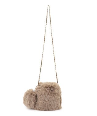 23区 【見上愛さん着用】フェイクファー チャーム バッグ ベージュ系