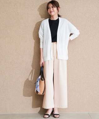 ANY SIS ベルトセットイージー ワイドパンツ アイボリー