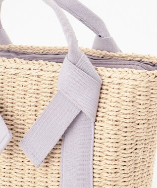 LA BAGAGERIE 【maison vert】 【ペーパー素材・多収納】リボンハンドル2WAYかごバッグ ライトグレー