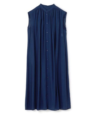 UNFILO ヴィンテージシアー ギャザーワンピース ブルー