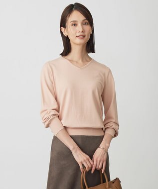 J.PRESS LADIES 【人気のため新色追加】PRINCE Vネック ニット ピンク系1