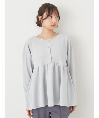 earth music&ecology ペプラムカットプルオーバー Sax