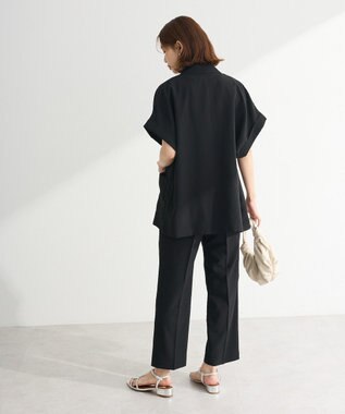 Green Parks 麻調フレンチスリーブジャケット Black