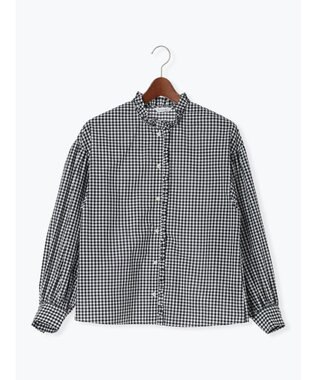 Te chichi パターンアソートスタンドフリルブラウス ブラック