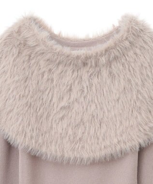 earth music&ecology ＳＥＴ２点ケープ＋リブニットプルオーバー Beige