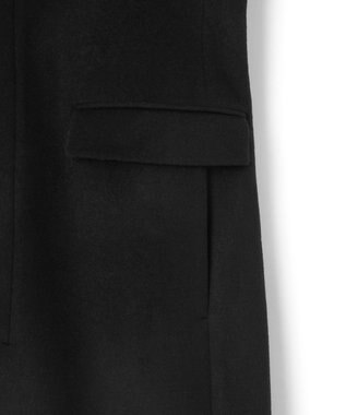 JOSEPH HOMME グロッシーウール 　チェスターコート　＜裏地：フォトコラージュプリント＞ ブラック系