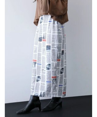 Green Parks ＥＧＯＩＳＴ　マガジンプリントスカート Off White